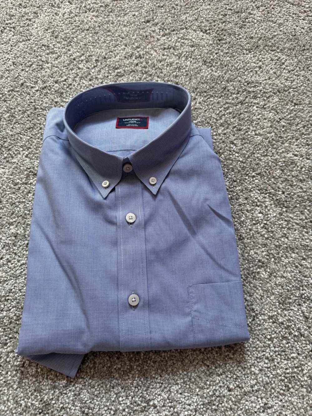 UNTUCKit Light Blue Micro-Pattern Button-Down Dress Shirt